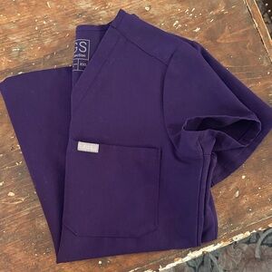 Figs Catarina Scrub Top XXS in Purple Jam